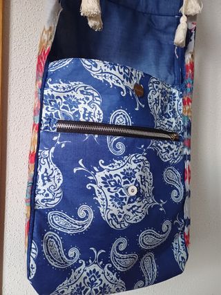 Bolso tela con foulard a juego