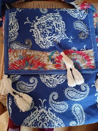 Bolso tela con foulard a juego