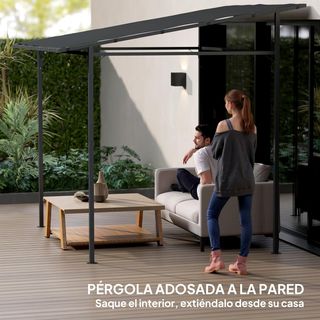Pérgola de Pared 2,4x2,4 m Cenador de Jardín