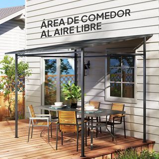 Pérgola de Pared 2,4x2,4 m Cenador de Jardín