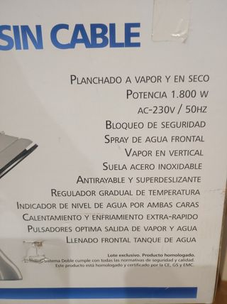 Plancha de vapor para ropa 