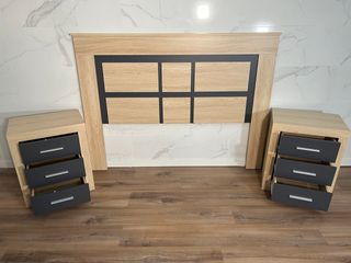 PACK DE CABECERO DE CAMA + 2 MESITAS DE NOCHE