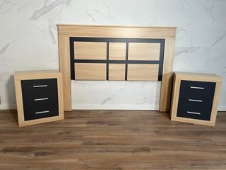 PACK DE CABECERO DE CAMA + 2 MESITAS DE NOCHE