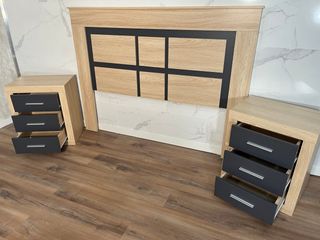 PACK DE CABECERO DE CAMA + 2 MESITAS DE NOCHE