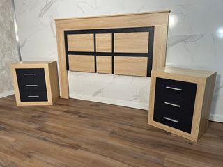 PACK DE CABECERO DE CAMA + 2 MESITAS DE NOCHE