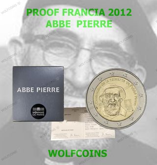 🇫🇷 FRANCIA 2€ 2012 PROOF ABBE PIERRE