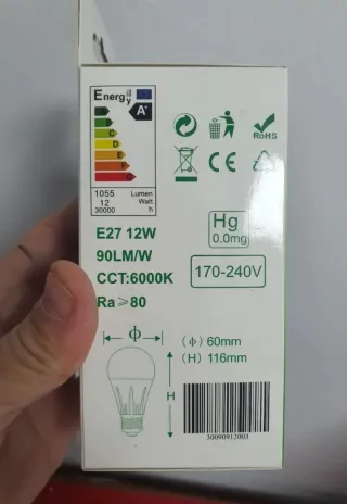 Bombilla led 12w (10 unidades)