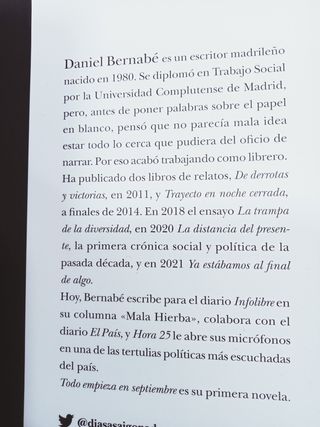 Libro "Todo empieza en septiembre"