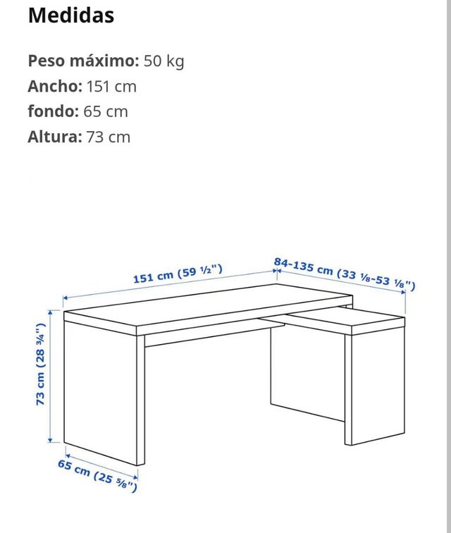 Escritorio con brazo extensible