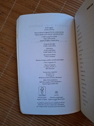 Cancion de hielo y fuego