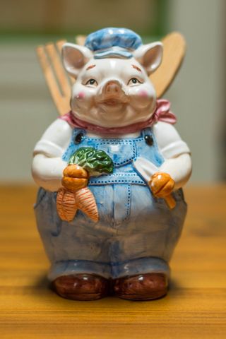 Maialino porta mestolo in ceramica