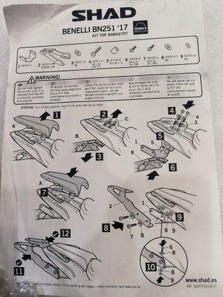 Herraje Shad Benelli 251 2016-19