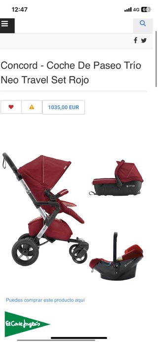 Cochesito bebe Concord 3 piezas