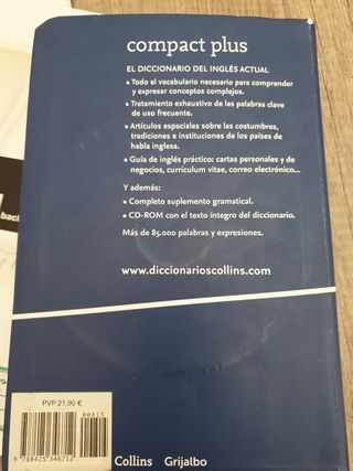 Diccionario Compact Plus Inglés (Compact Plus): Diccionario bilingüe y gramática Español-Inglés | English-Spanish (incluye CD)