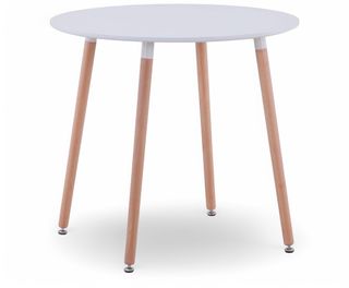 Conjunto 4 sillas Acolchadas + Mesa 80cm Blanca