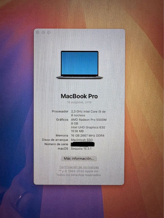 Macbook Pro 16 i9