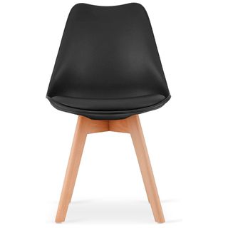 Conjunto 4 sillas Acolchadas + Mesa 80cm Negra