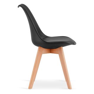 Conjunto 4 sillas Acolchadas + Mesa 80cm Negra