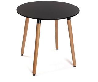 Conjunto 4 sillas Acolchadas + Mesa 80cm Negra