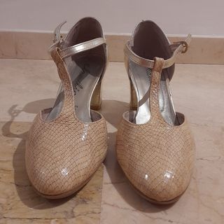 Zapatos de Salón Piel  Dorado T-39