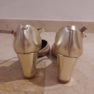 Zapatos de Salón Piel  Dorado T-39