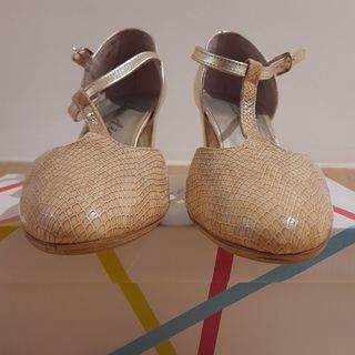 Zapatos de Salón Piel  Dorado T-39