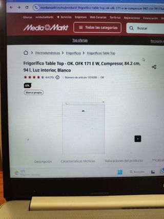 Nevera Table Top Ok SEMINUEVA