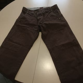 Pantaloni uomo marrone taglia 50 cotone
