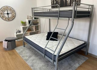 Litera de Matrimonio en color Gris Plata - Moderna