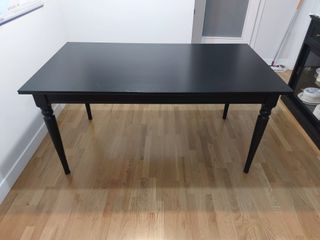 Tavolo allungabile, nero, 155/215x87 cm