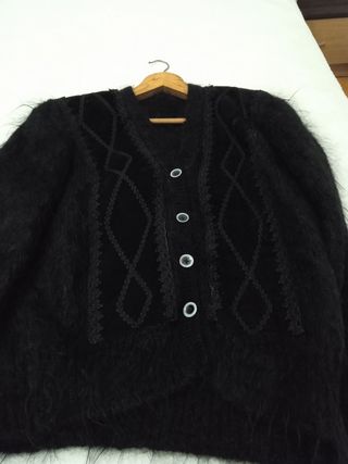 Chaqueta lana pelo largo y ante