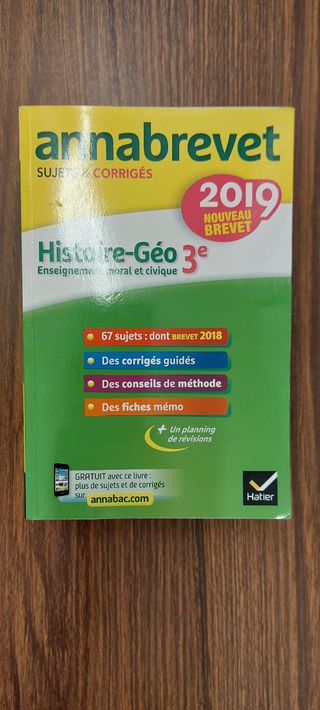 Annales Annabrevet 2019 L'intégrale du nouveau brevet 3e: pour se préparer aux 4 épreuves écrites et à l'épreuve orale (Annabrevet, 6) (French Edition)