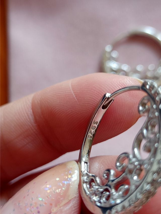 Pendientes aro floritura plata