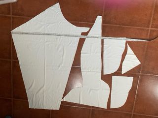 Trozos de tela crema de punto