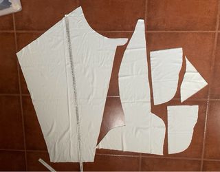 Trozos de tela crema de punto