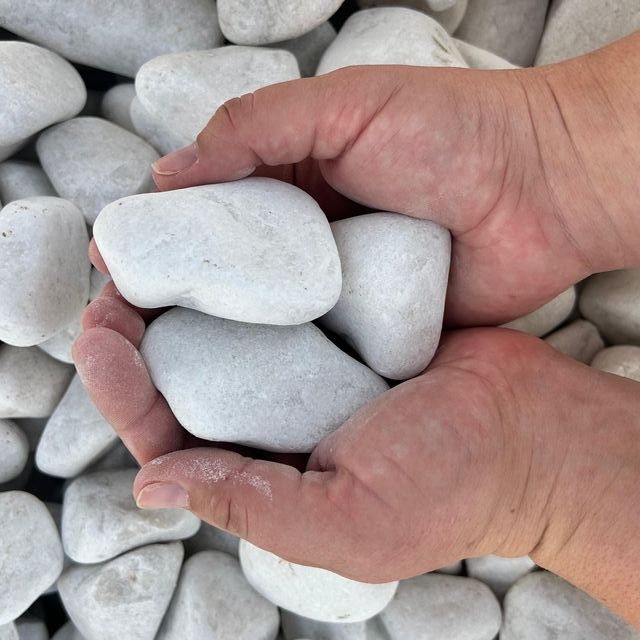 Piedra mármol Canto rodado Blanco 40/60 mm 20kg