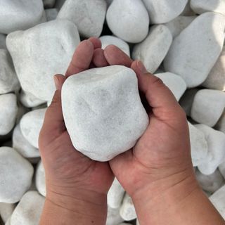 Piedra mármol Canto rodado Blanco 60/90 mm 20kg