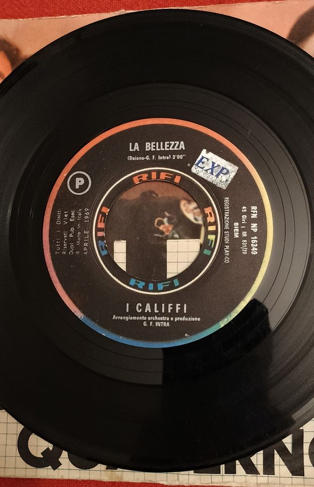 45 giri 'I Califfi' inciso 11.04.1969