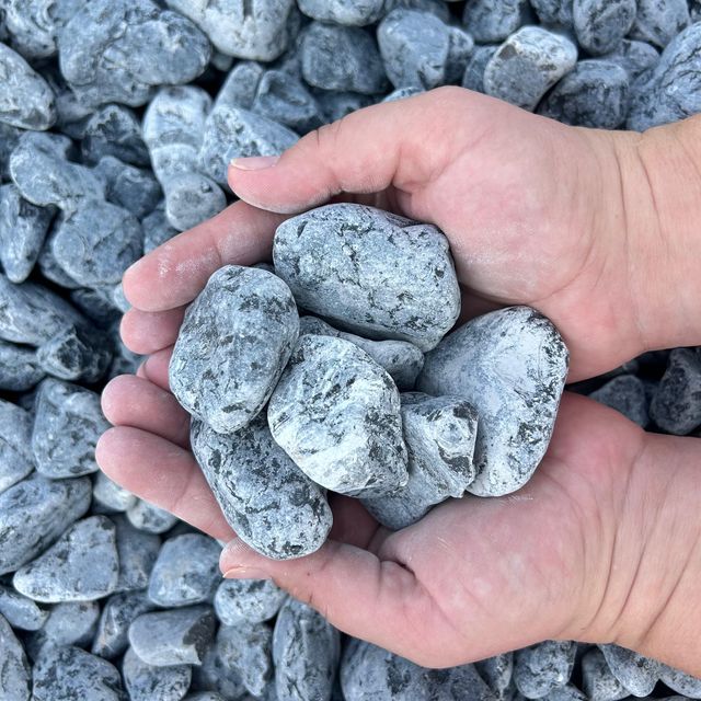 Piedra mármol NEGRO Canto rodado 40/60 mm 20kg