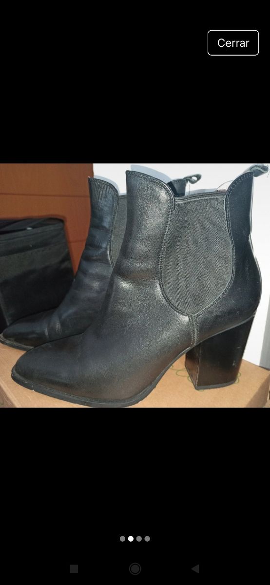 Botines de piel Negros