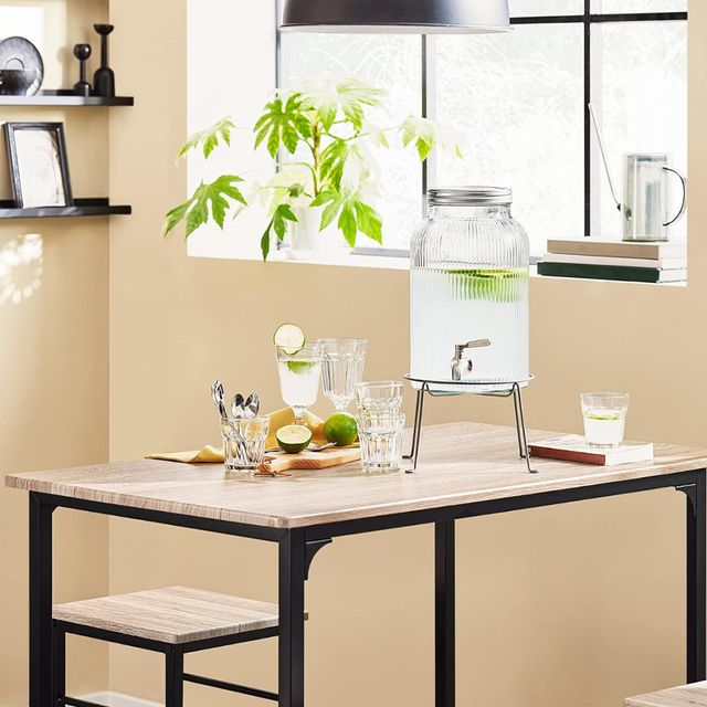 Juego Mesa Alta de Bar con 4 Taburetes