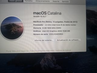 MACBOOK PRO 13 LATE 2012 A1425
