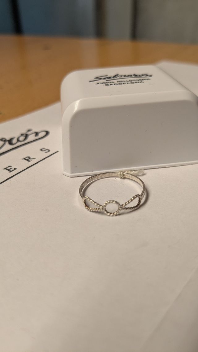 Anillo de Plata con Dos Lágrimas - Talla 17,7mm