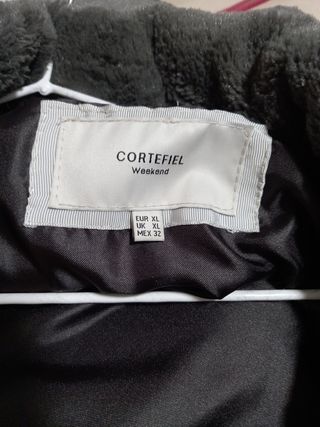 Chaqueton piel gris sintetico