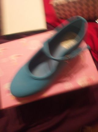 Zapato flamenca azul turquesa