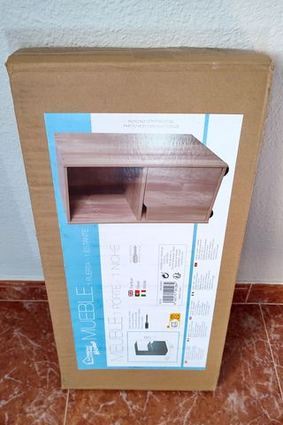 Mesita de Noche con Estante Mesilla con Puerta