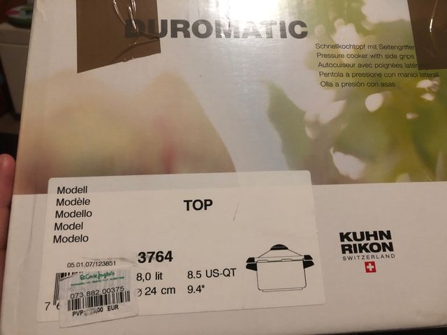 Olla a presión con asas kuhn rikon 8 litros
