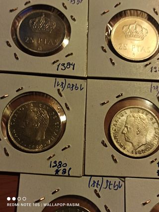 LOTE 25 PESETAS-1975 1984- SC