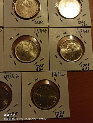 LOTE 25 PESETAS-1975 1984- SC