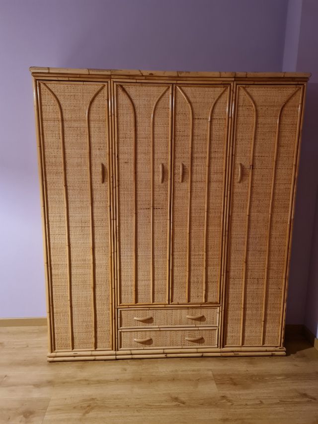 Conjunto habitación mimbre